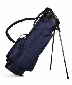 Sun Mountain Golf Canvas & Leather Carry Stand Bag -Fine Golf Store 190733CanvasLeatherStandNavy Black