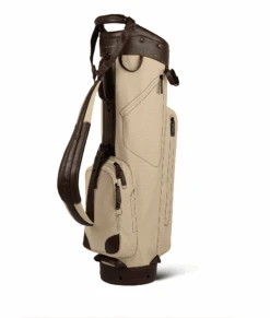 Sun Mountain Golf Canvas & Leather Cart Bag -Fine Golf Store 190738CanvasLeatherCartNatural Brown