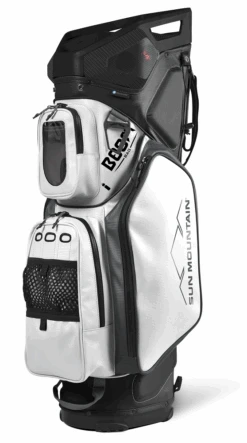 Sun Mountain 2023 Boom Bag Golf Cart Bag With Speakers -Fine Golf Store 2023 BoomCart 230392 black white