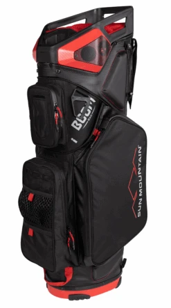 Sun Mountain 2023 Boom Bag Golf Cart Bag With Speakers -Fine Golf Store 2023 BoomCart 230393 black red