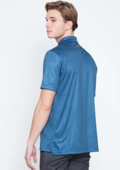 Callaway Jack Nicklaus Black Label By Perry Ellis All Over Mini Foulard Polo Shirts -Fine Golf Store AllOverMiniFoulardPolo DeepDiveBlue2