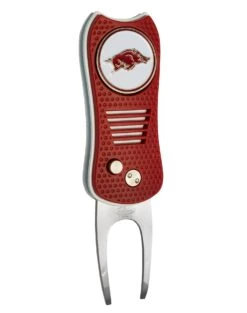 Team Golf Retractable Switchblade Switchfix Divot Tool Ball Marker - NCAA -Fine Golf Store Arkansas Razorbacks Switchfix 44448 104