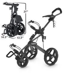 Clicgear Golf 3-Wheel Rovic Junior Push Cart Model RV3J 21 Clicgear Golf 3-Wheel Rovic Junior Push Cart Model RV3J -Fine Golf Store Clicgear RV3J Charcoal Black 2