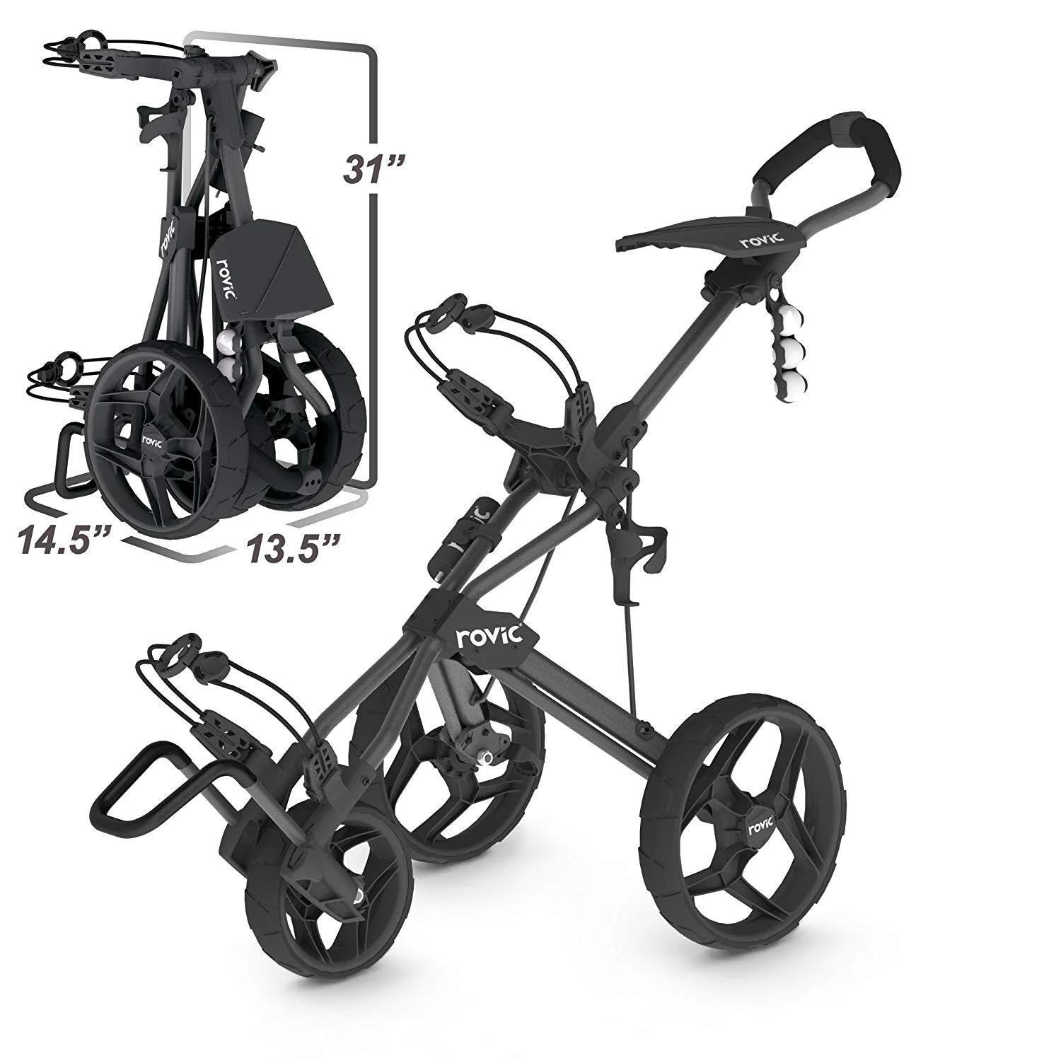 Clicgear Golf 3-Wheel Rovic Junior Push Cart Model RV3J 10 Clicgear Golf 3-Wheel Rovic Junior Push Cart Model RV3J - Image 10