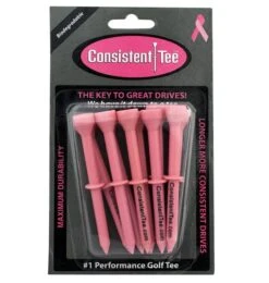 Consistent Tee Golf Tees 10 Pack - 3.25" -Fine Golf Store Consistent Tee Pink Color