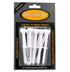 Consistent Tee Golf Tees 10 Pack - 3.25" -Fine Golf Store Consistent Tee White Color