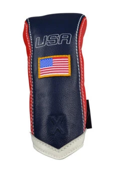 Sun Mountain Golf Leather Head Covers -Fine Golf Store G823793Navy Red WhiteChevronX