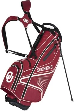 NCAA Collegiate The Gridiron III Team Effort Stand Bag -Fine Golf Store Gridiron III Stand Bag Oklahoma Sooners