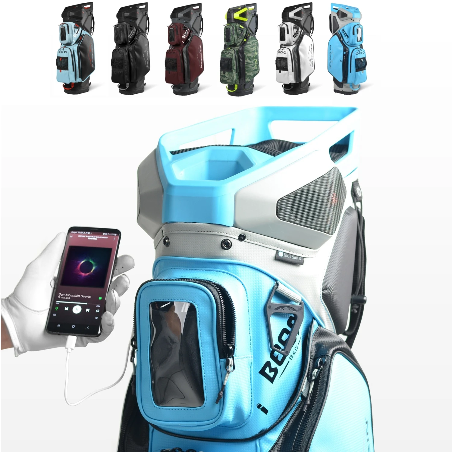 Sun Mountain 2022 Boom Bag Golf Cart Bag With Speakers 1 Sun Mountain 2022 Boom Bag Golf Cart Bag With Speakers