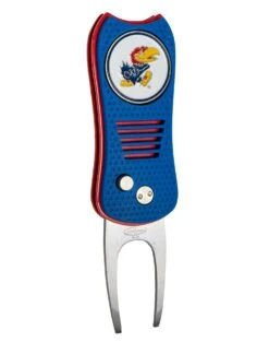 Team Golf Retractable Switchblade Switchfix Divot Tool Ball Marker - NCAA -Fine Golf Store Kansas Jayhawks Switchfix 44448 122
