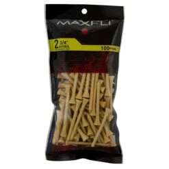 Maxfli 2.75" Golf Tees -Fine Golf Store MaxfliTees 2.75 100NaturalWood