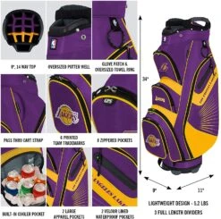 NBA The Bucket II Team Effort Cart Bag 20 NBA The Bucket II Team Effort Cart Bag -Fine Golf Store NBA Bucket II Cart Bag