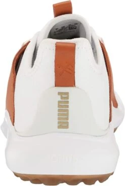Puma Ignite Fasten8 Crafted Laced Golf Shoes -Fine Golf Store PumaFasten8Crafted WhiteLeatherBrown2