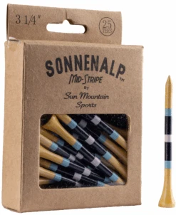 Sun Mountain Sonnenalp Mid-Stripe Golf Tees -Fine Golf Store Sonnenalp TeesNavy