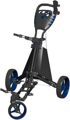 Spin It Golf Easy Drive 3-Wheel Push Cart -Fine Golf Store SpinItEasyDriver BlackBlue