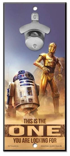 WinCraft Star Wars Bottle Opener 13" X 5" Wooden Signs 7 WinCraft Star Wars Bottle Opener 13" X 5" Wooden Signs -Fine Golf Store Star Wars bottle opener R2D2 ONE