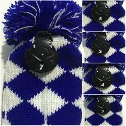Volf Golf Knit Blue White Diamond Headcover Set 10 Volf Golf Knit Blue White Diamond Headcover Set -Fine Golf Store VolfGolfHeadcovers KnitBlueSet3