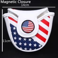 Volf Golf Red White Blue Synthetic Leather USA Mallet Putter Cover -Fine Golf Store VolfGolfHeadcovers USAMalletPutter1