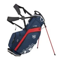 Wilson Staff Golf Feather Lite FL Stand Carry Bags -Fine Golf Store WGB5705NA WS FEATHER NARDWH bag with strap and open stand