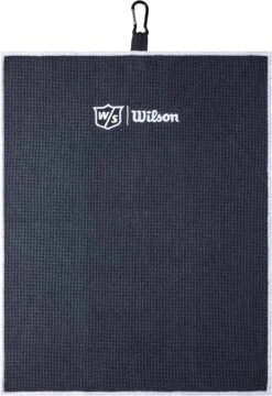 Wilson Staff Microfiber Trifold Golf Towel 16" X 21" Black -Fine Golf Store WIlsonTriFoldTowelBlack 2