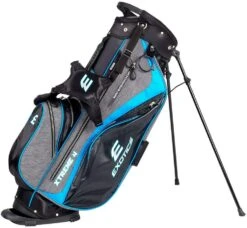 Tour Edge Exotics Xtreme 4 Stand Bags -Fine Golf Store Xtreme 4 Carry Bag Gray Scratch Plaid Blue
