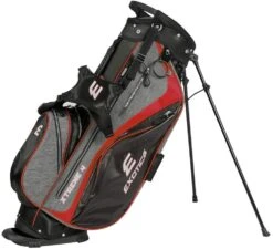 Tour Edge Exotics Xtreme 4 Stand Bags -Fine Golf Store Xtreme 4 Carry Bag Gray Scratch Plaid Red