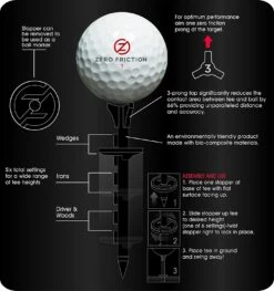 Zero Friction Lock N Drive 3-Prong Golf Tees (3-1/4 Inch, White, Pack Of 18) -Fine Golf Store Zero Friction Lock N Drive 3